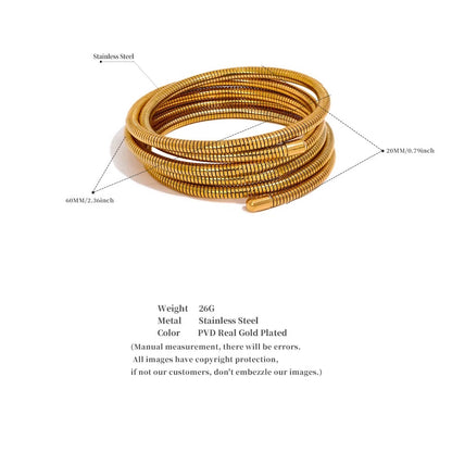 Stainless Steel Coil Bracelet-Large