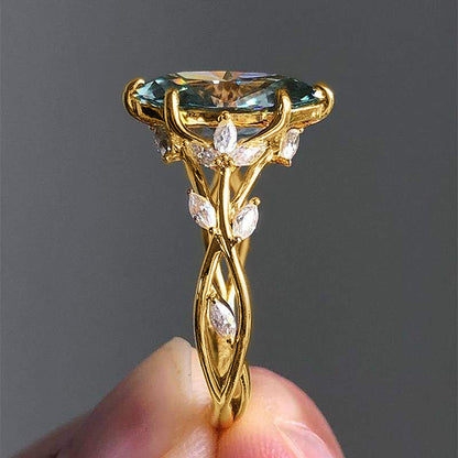 Eternal Vine Oval Solitaire Ring-4 Colors
