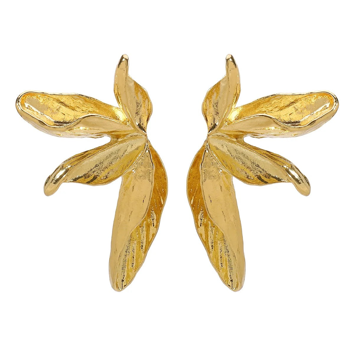 3D Large Wild Flower Earrings-Gold & Silver