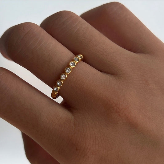 Dainty Stone Ring- Gold