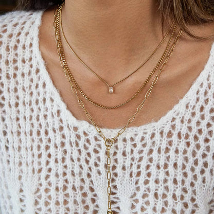 3 Layer SS Chain Necklace