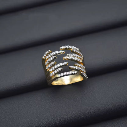 Diamond Claw Cocktail Ring-Gold
