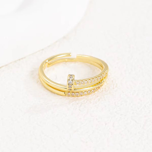 Layered Nail Ring-Gold
