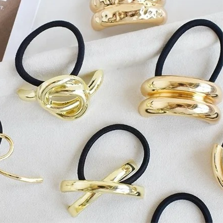 SS Medium Gold Hair Ties-2 Styles