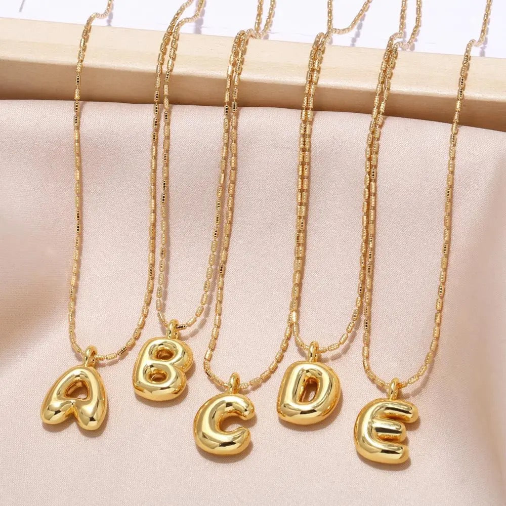 Small Solid Balloon Alphabet Necklaces