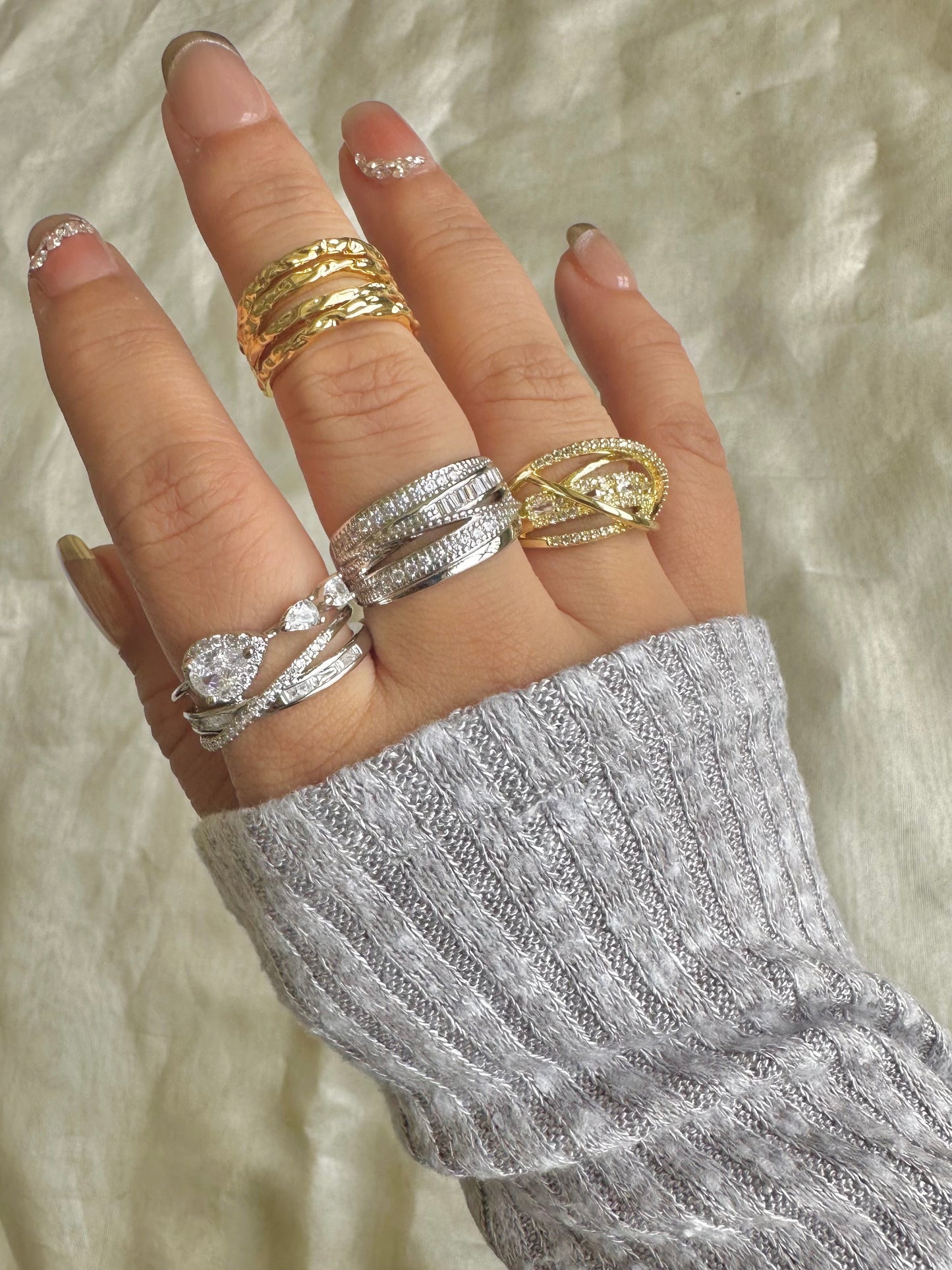 Three Drop Solitaire Ring