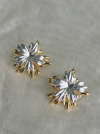 Dual Flower F&B 2in 1 Earrings