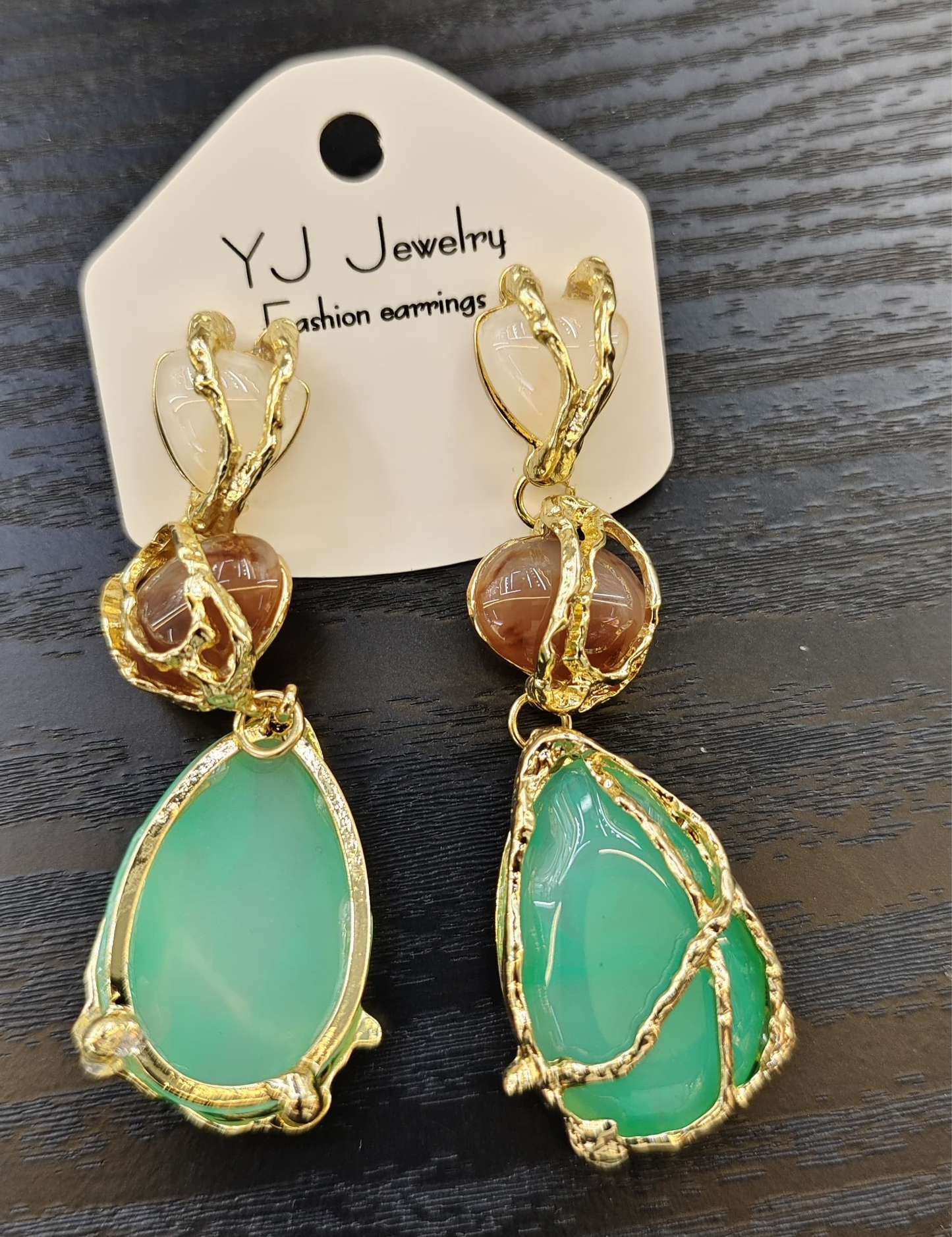 Pastel Stone Dangling Earrings