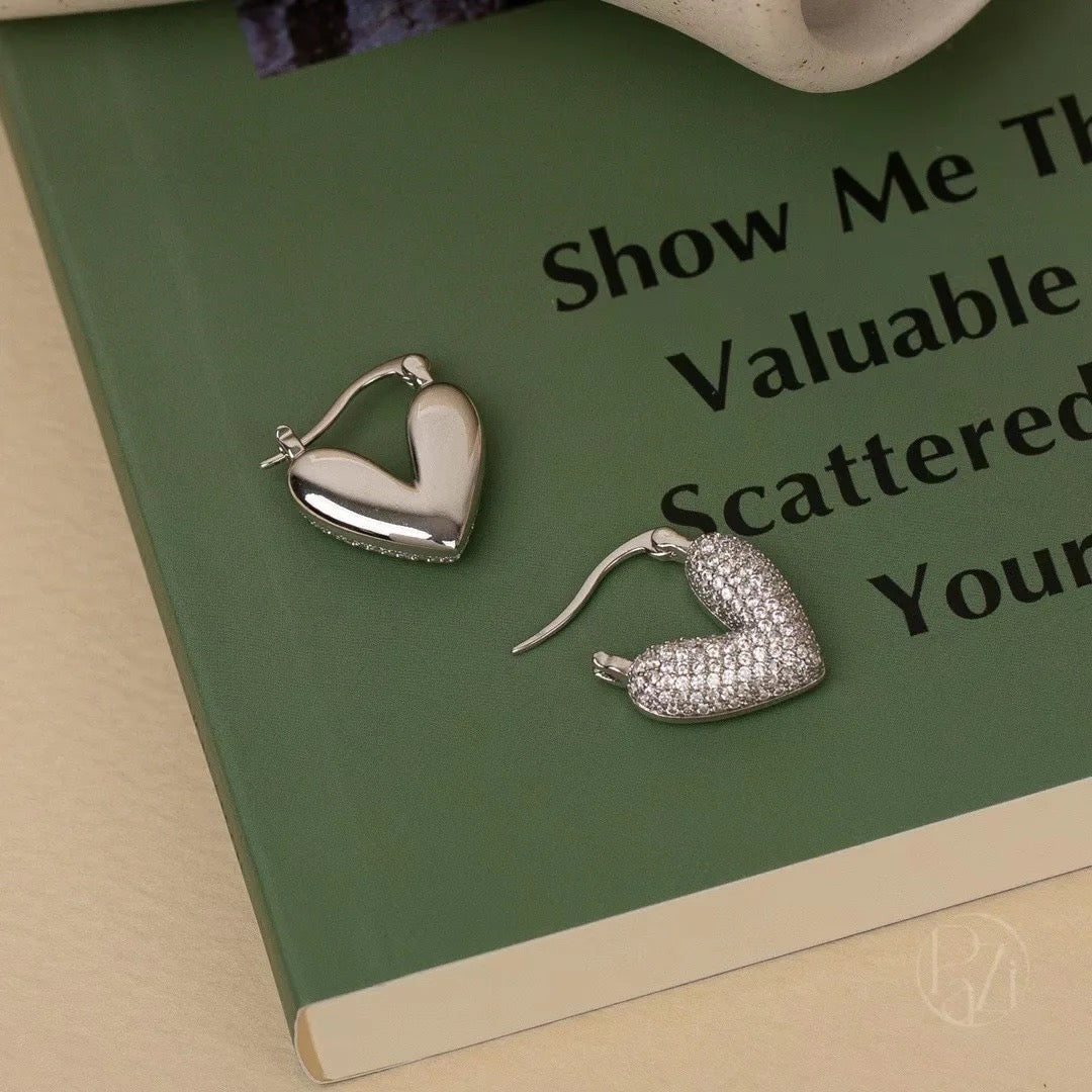Studded Heart Bali Earrings