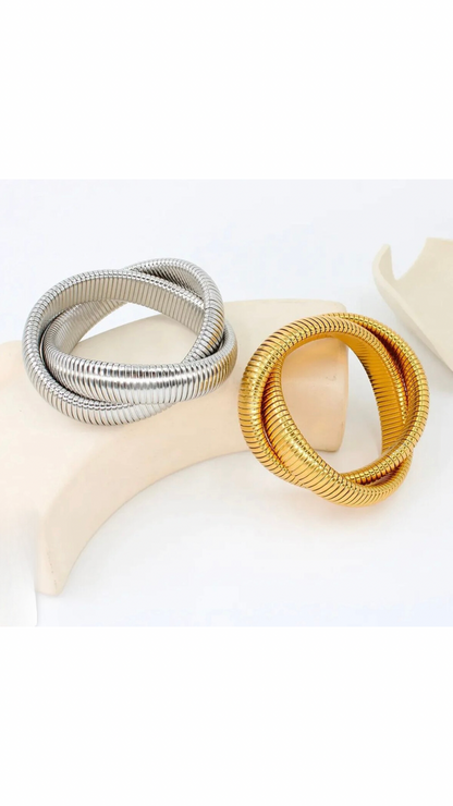 Double Cobra Intertwined Bracelet