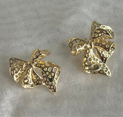 Mesh Bow Stud Earrings