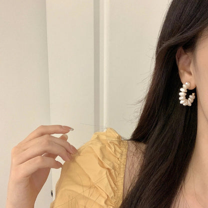 Large Pearl Hoops