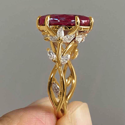 Eternal Vine Oval Solitaire Ring-4 Colors