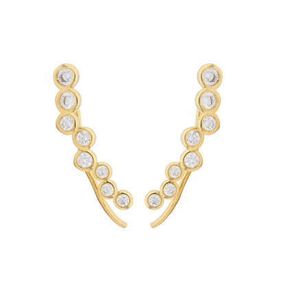 Celeste Climbers / Earrings-Silver & Gold