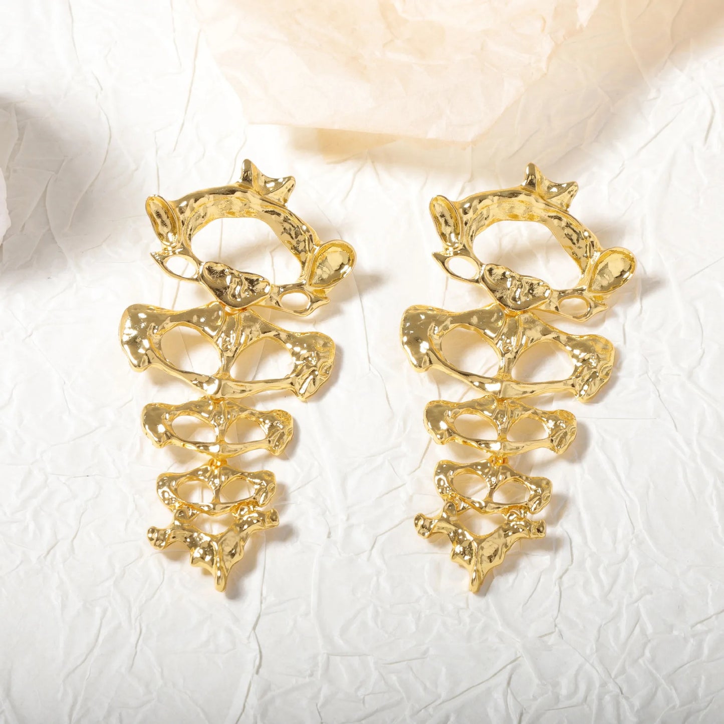 Elegant Vertebrae Earrings-Gold & Silver