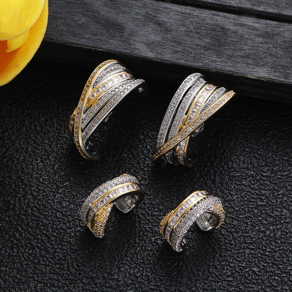 Luxe Eternity Wrap Earrings and Cuffe Set