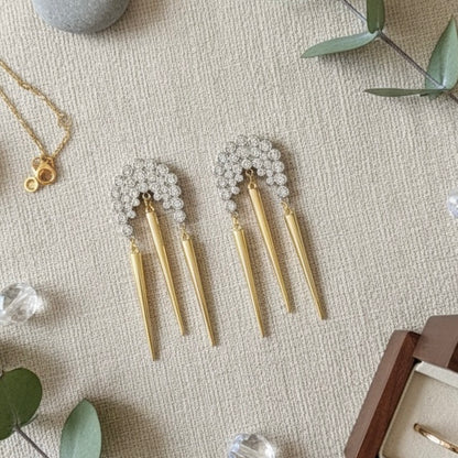 Icecicle Drop Earrings-Gold