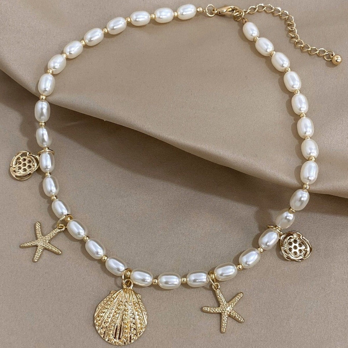 Pearl Shell Charm Necklace