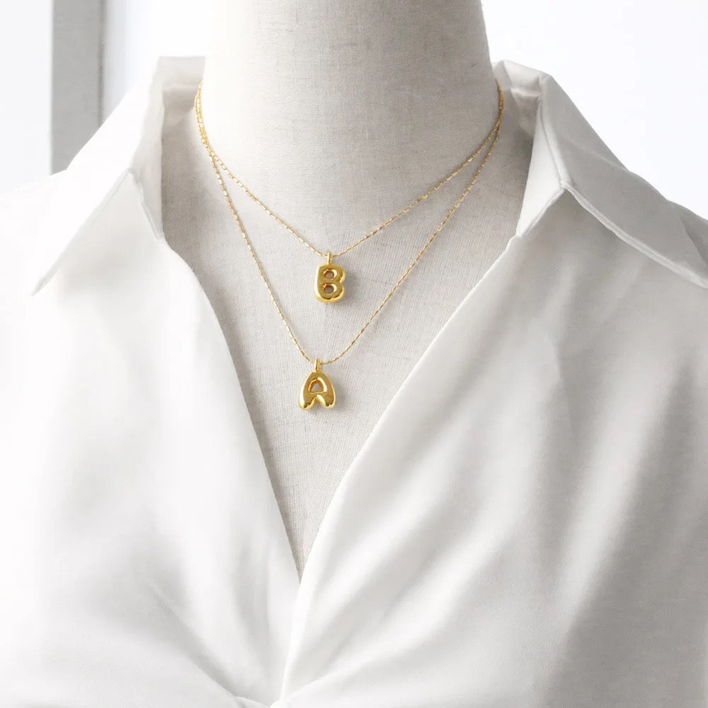 Small Solid Balloon Alphabet Necklaces