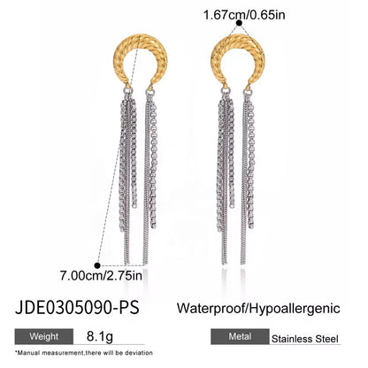 Silver Gold Horse Shoe Dangler Earrings