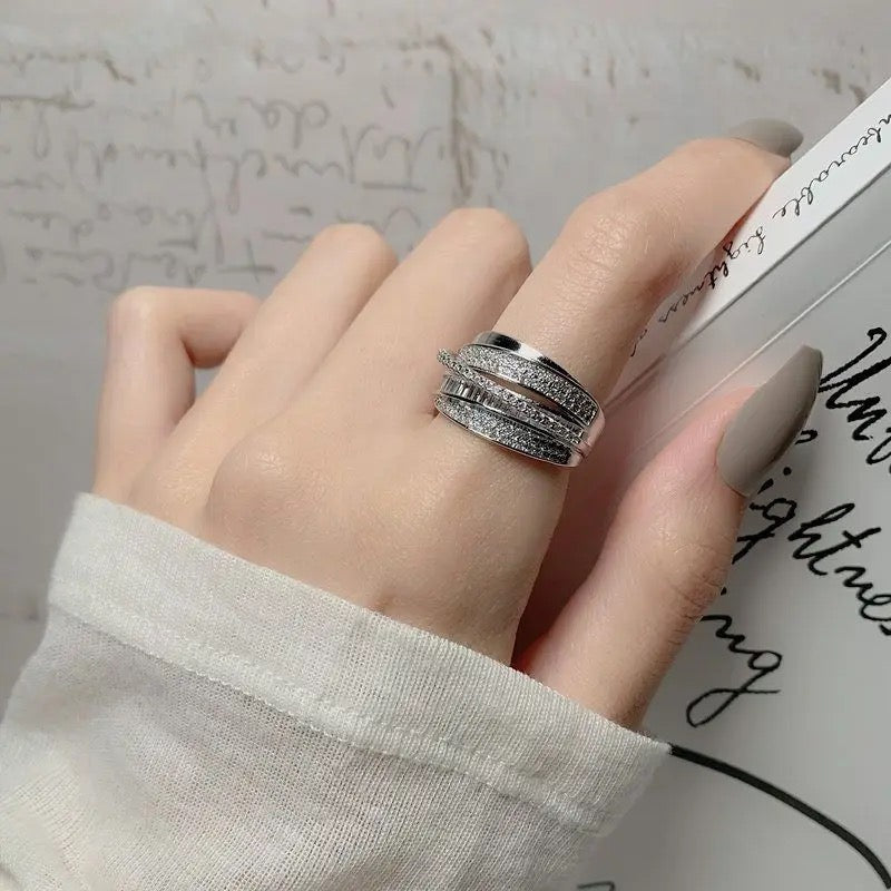 Silver Layered Ring