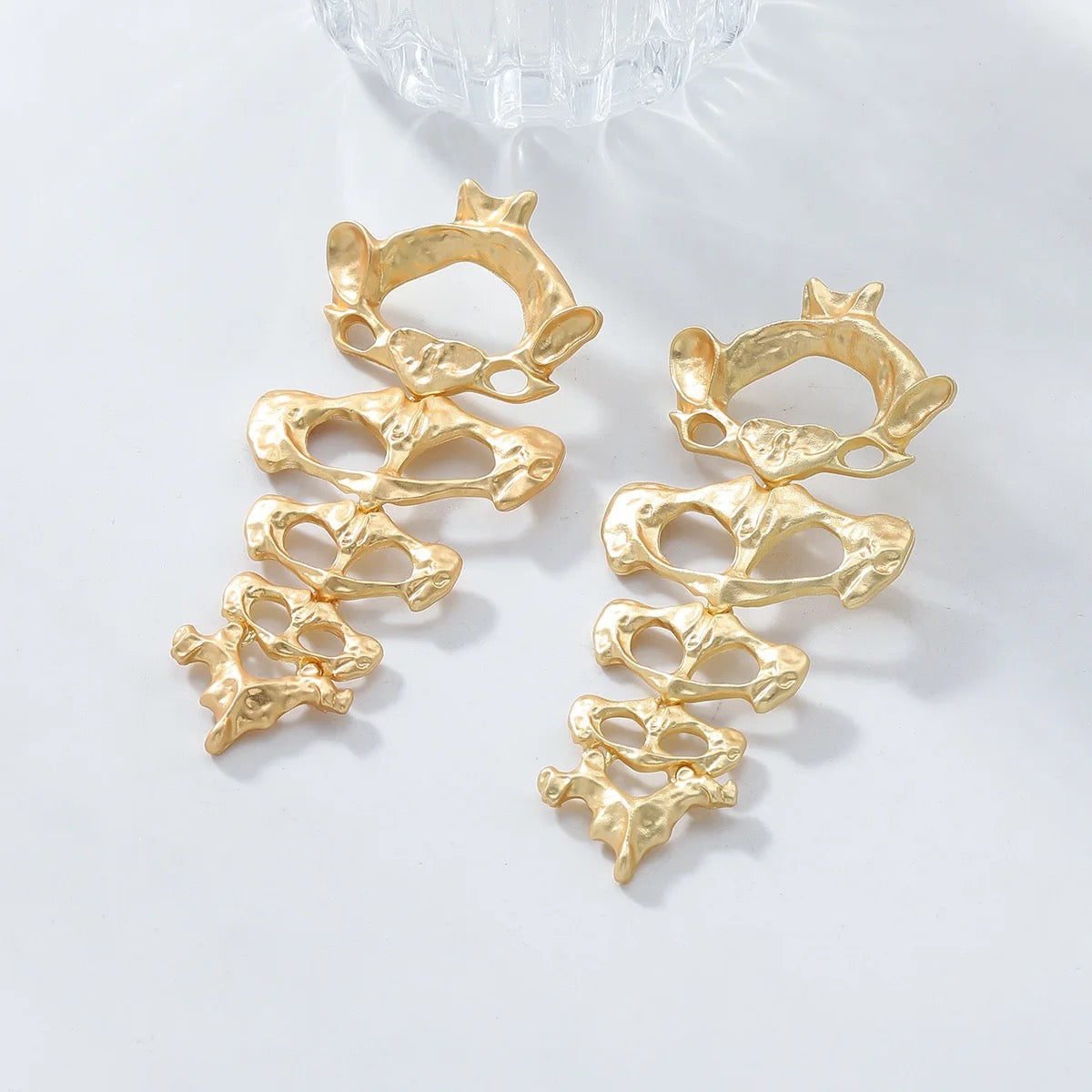 Elegant Vertebrae Earrings-Gold & Silver