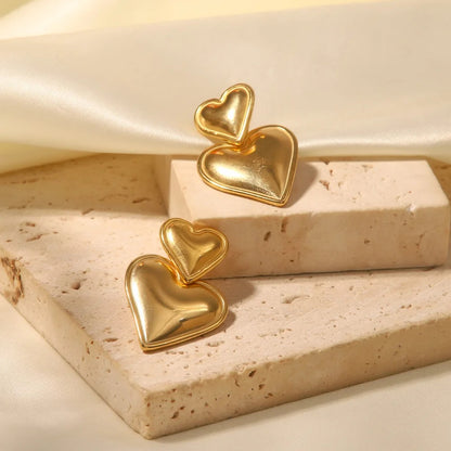 Double Heart SS Earings