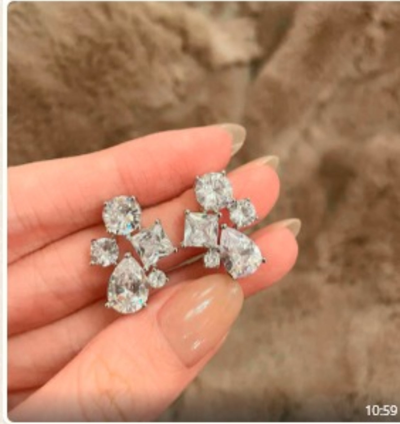 5 Solitaire Stud Earrings- Silver