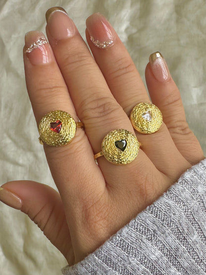 Hammer heart Rings-3 Colors