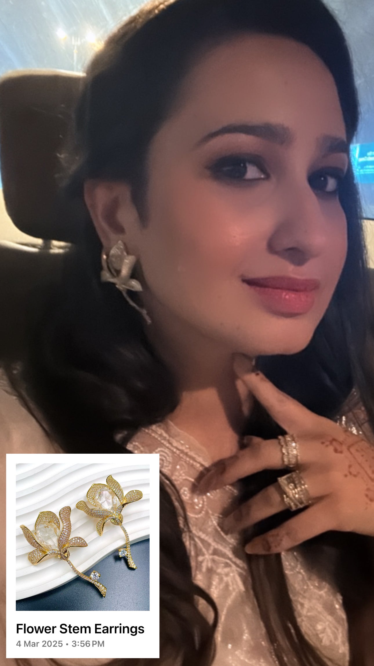 Ultimate Diamond Flower Stem Earrings-Gold