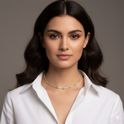 XOXO Tennis Gold SemiLuxe Necklace