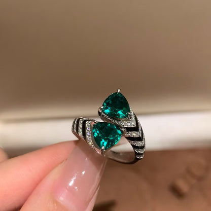 Ultimate Black Green Diamond Ring