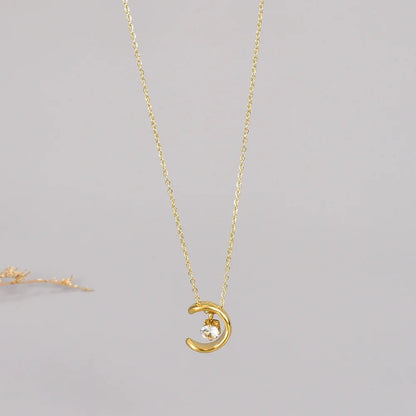Moon Solitaire Necklace