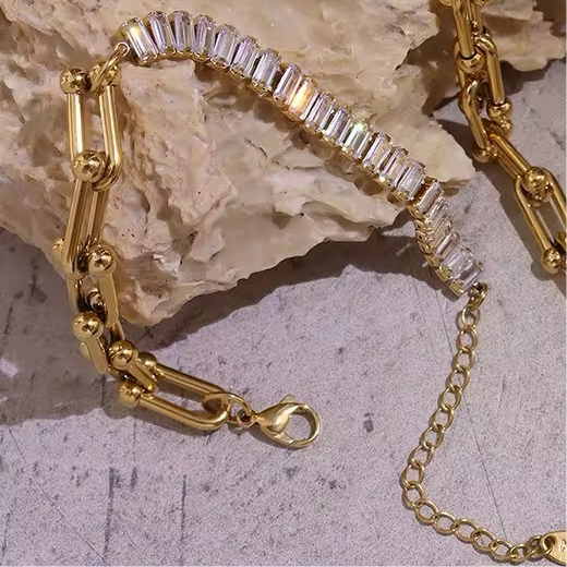 Link & Tennis Half n Half SS Bracelet