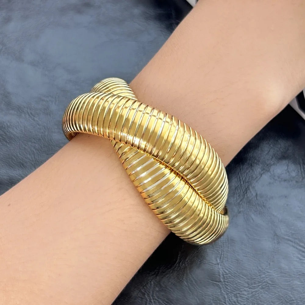 Double Cobra Intertwined Bracelet