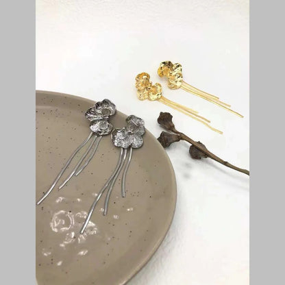 Gold Orchid Danglers