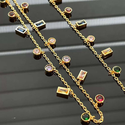 Rainbow Charm SS Necklace
