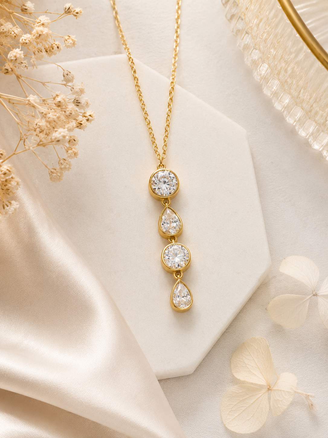 Vertical Solitaire Necklace