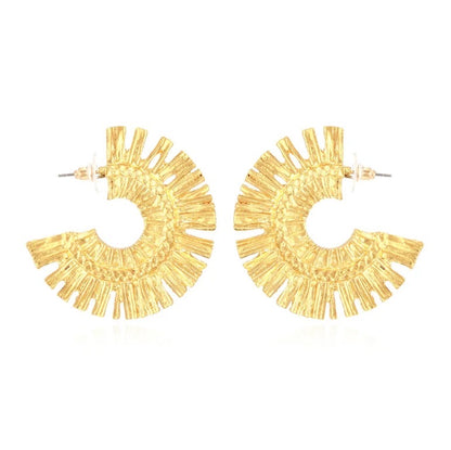 Flat Feather Large Hoops