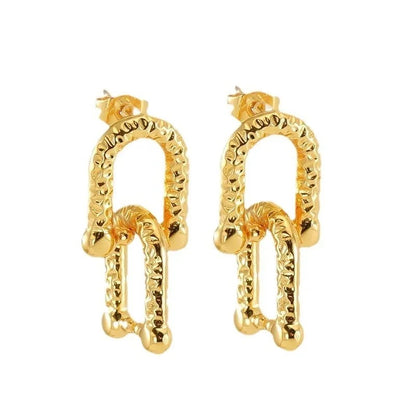 Textured Link Earrings