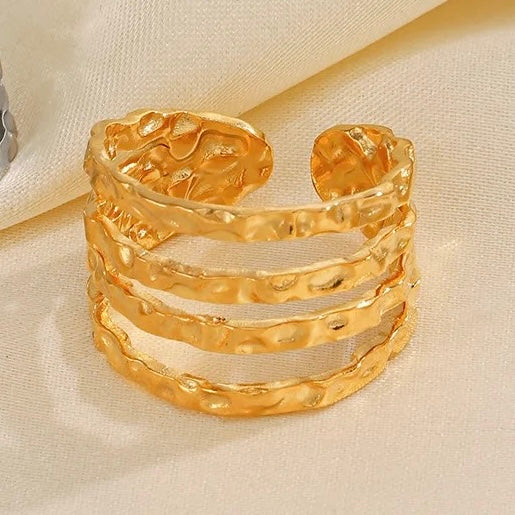 Matte Stacked Ring-Gold