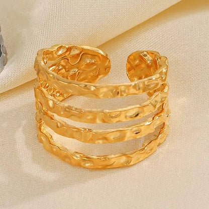 Matte Stacked Ring-Gold