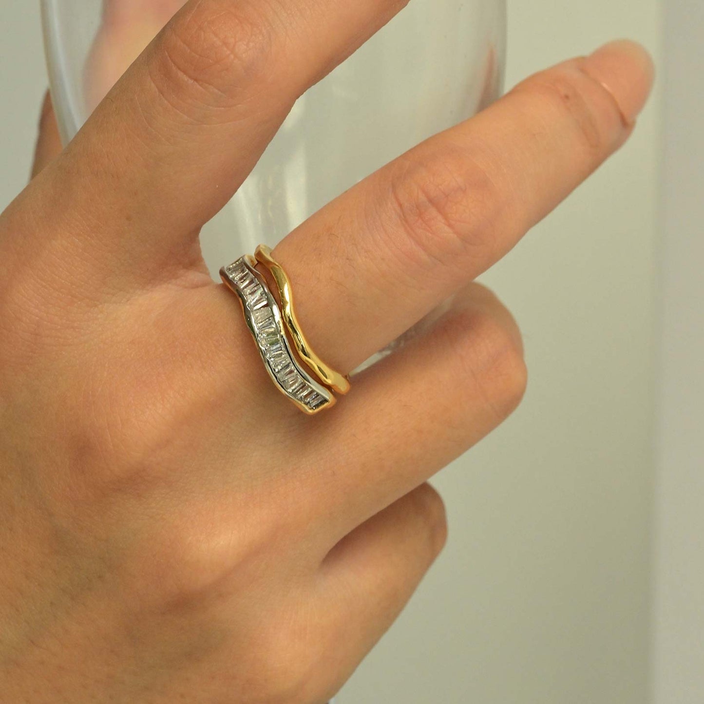 Layered Wave Ring-Gold