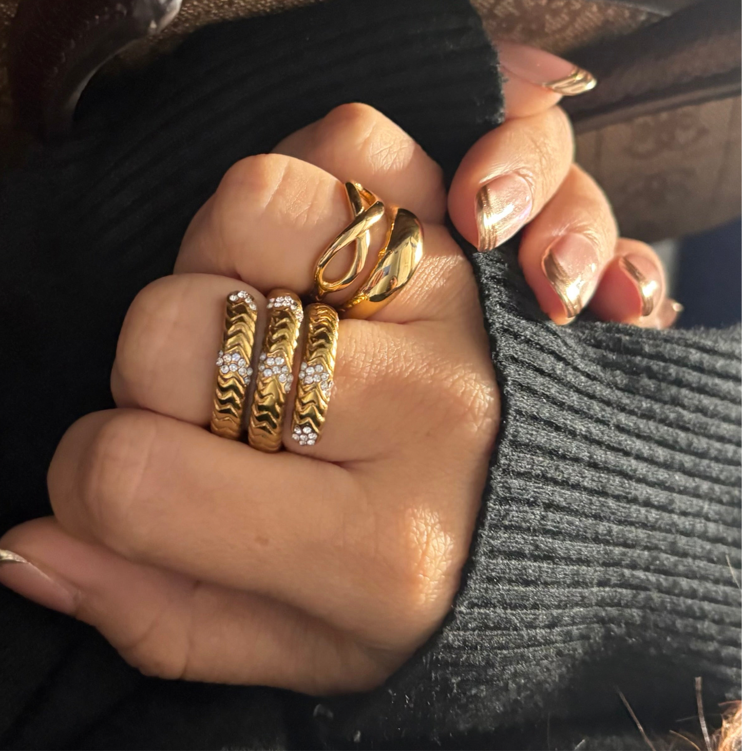 Infinity Layered Stainless Steel Ring