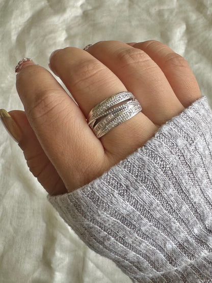 Silver Layered Ring