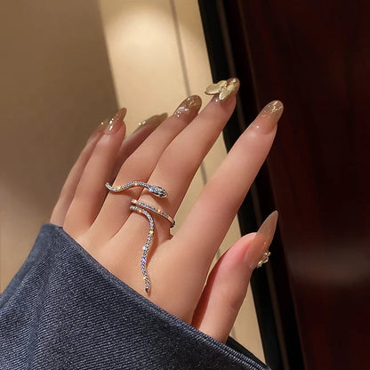 Slithering Snake 2 Finger Ring-2 Colors