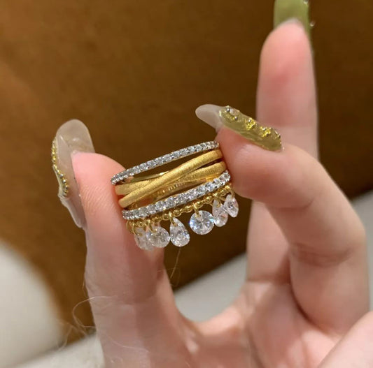 Gazala Dangling Crystal Ring