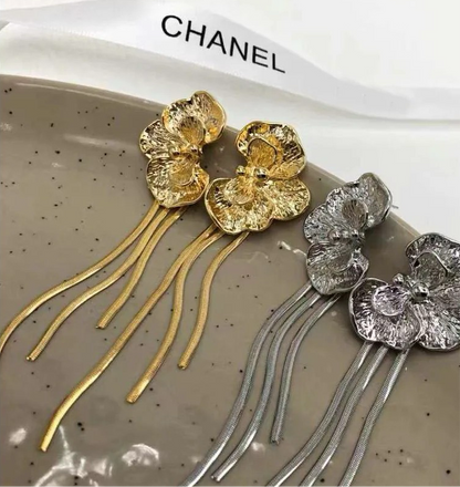 Gold Orchid Danglers