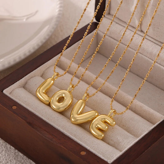 Small Solid Balloon Alphabet Necklaces