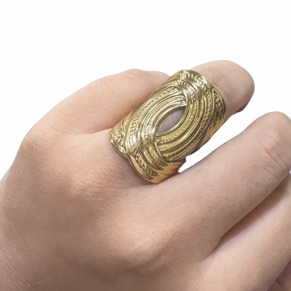 XO XL Egyptian Gold Ring